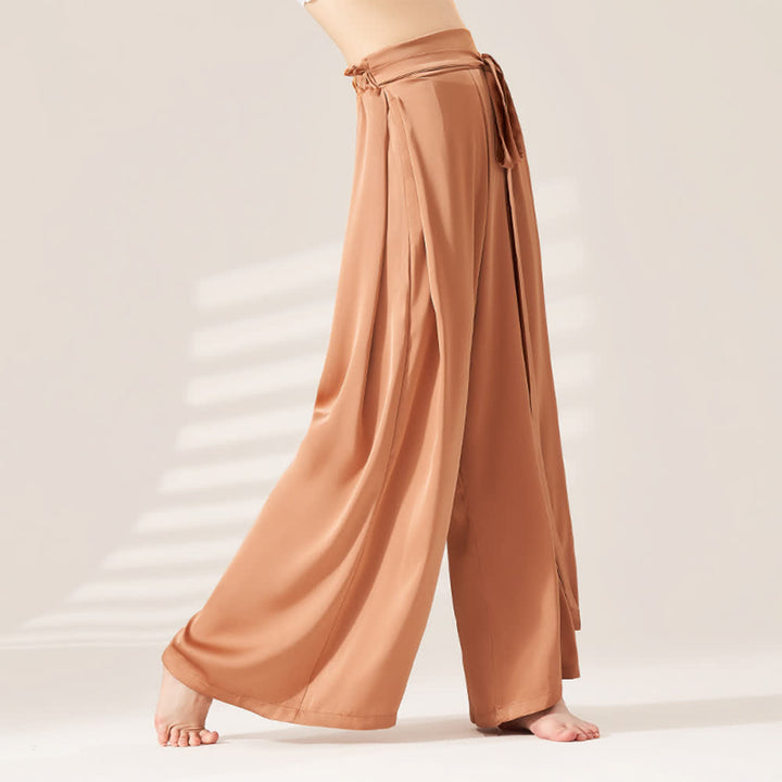 Olivenorma Polyester Flowy Loose Wide-Leg Bandage Yoga Pants - Orange - XL - image 13