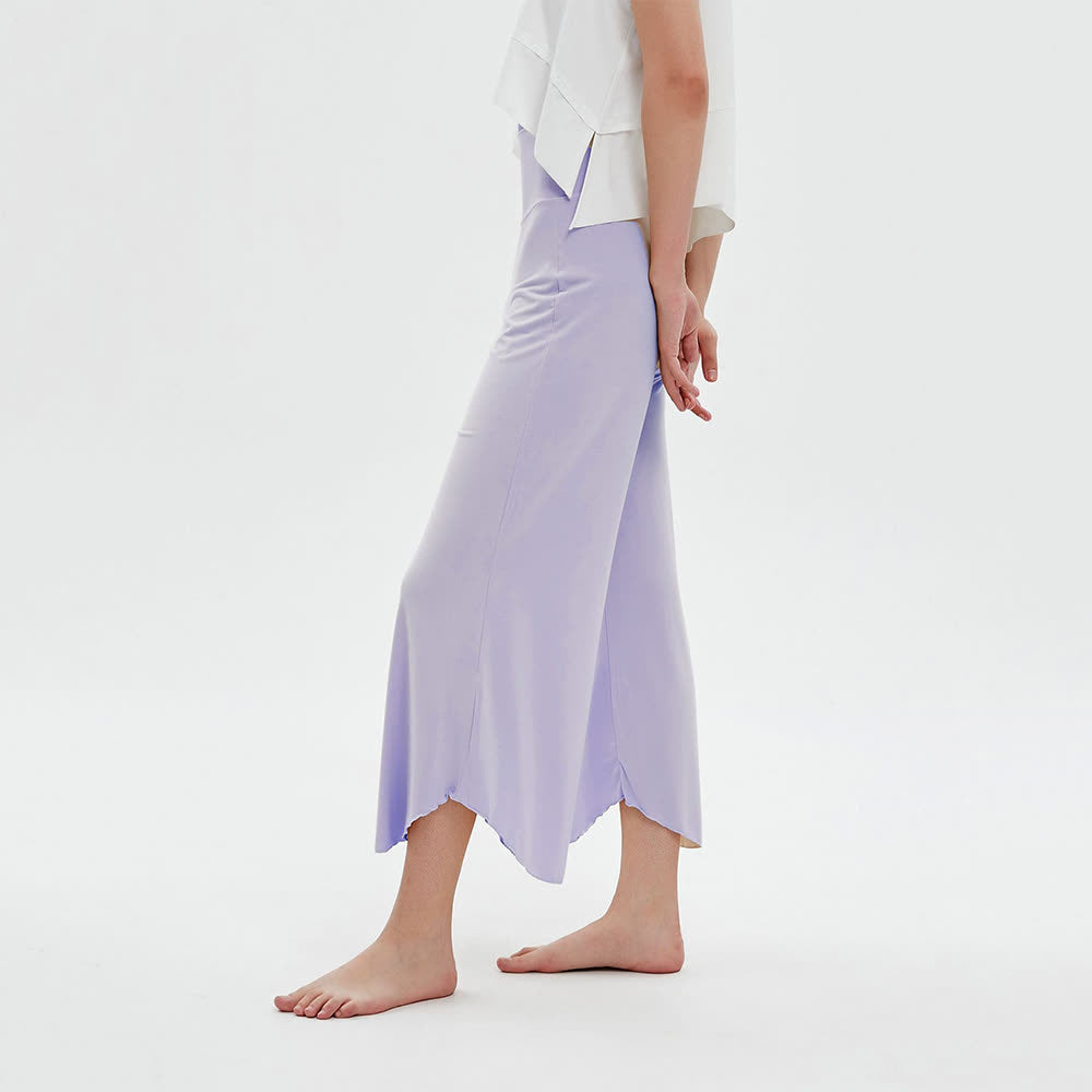 Olivenorma Plain Color High-Waist Wide-Leg Loose Flare Yoga Pants - Purple - L - image 14