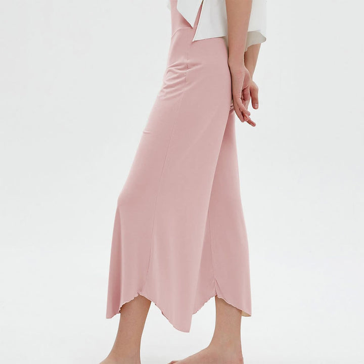 Olivenorma Plain Color High-Waist Wide-Leg Loose Flare Yoga Pants - Pink - L - image 12