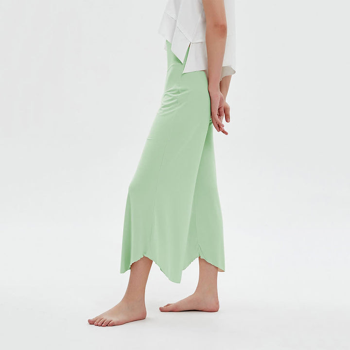 Olivenorma Plain Color High-Waist Wide-Leg Loose Flare Yoga Pants - Green - L - image 13