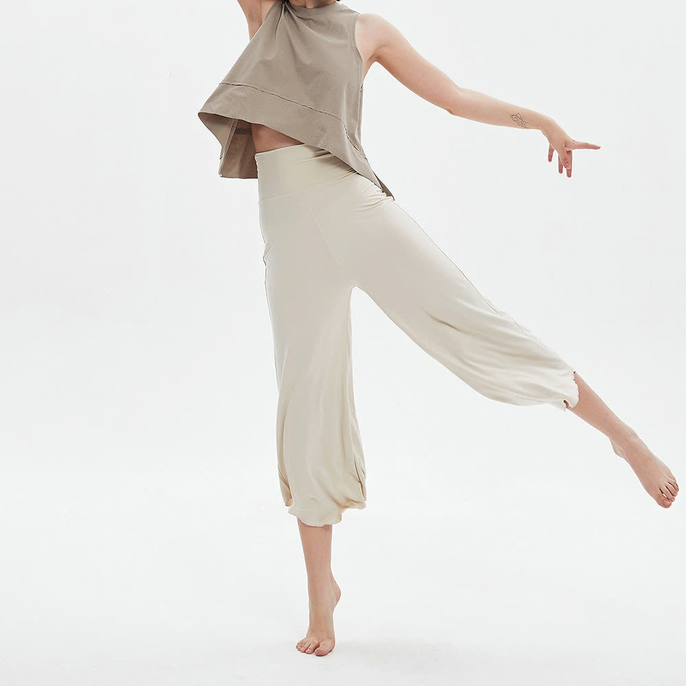 Olivenorma Plain Color High-Waist Wide-Leg Loose Flare Yoga Pants - image 3