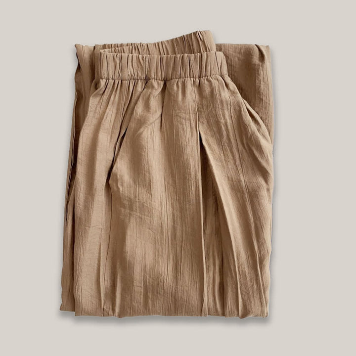 Olivenorma Tencel Cotton Linen Loose Wide-Leg Yoga Pants - Khaki - L - image 5