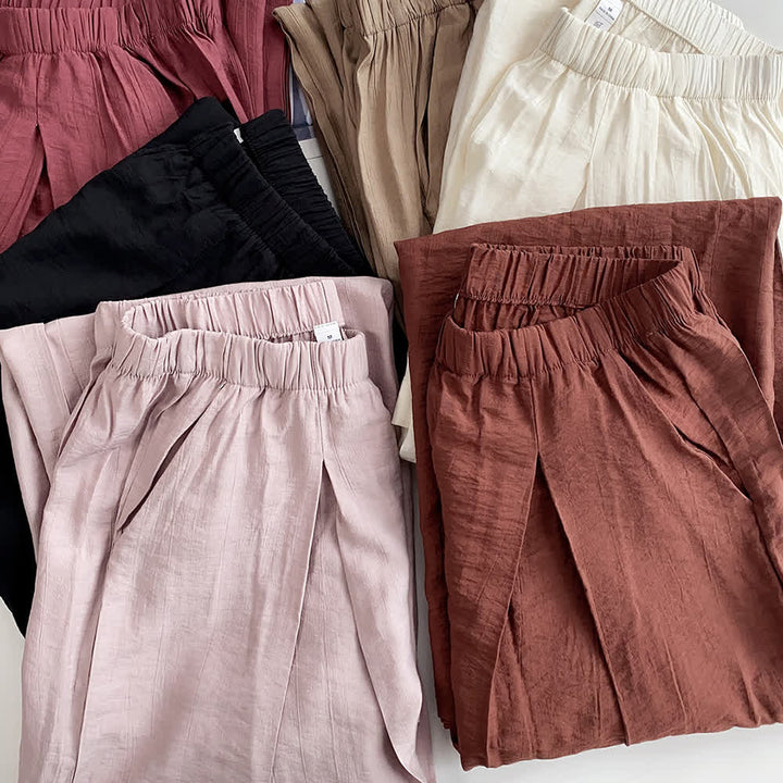 Olivenorma Tencel Cotton Linen Loose Wide-Leg Yoga Pants - image 15