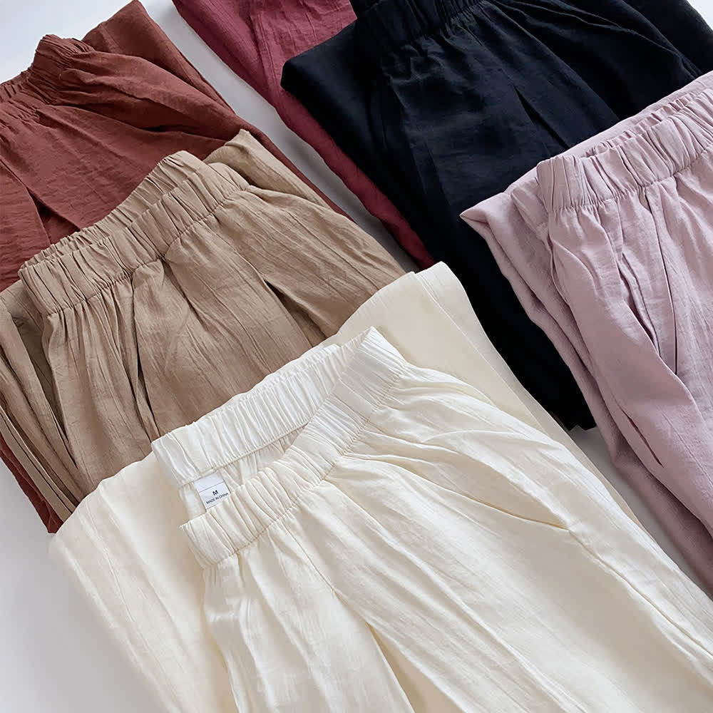 Olivenorma Tencel Cotton Linen Loose Wide-Leg Yoga Pants - image 14