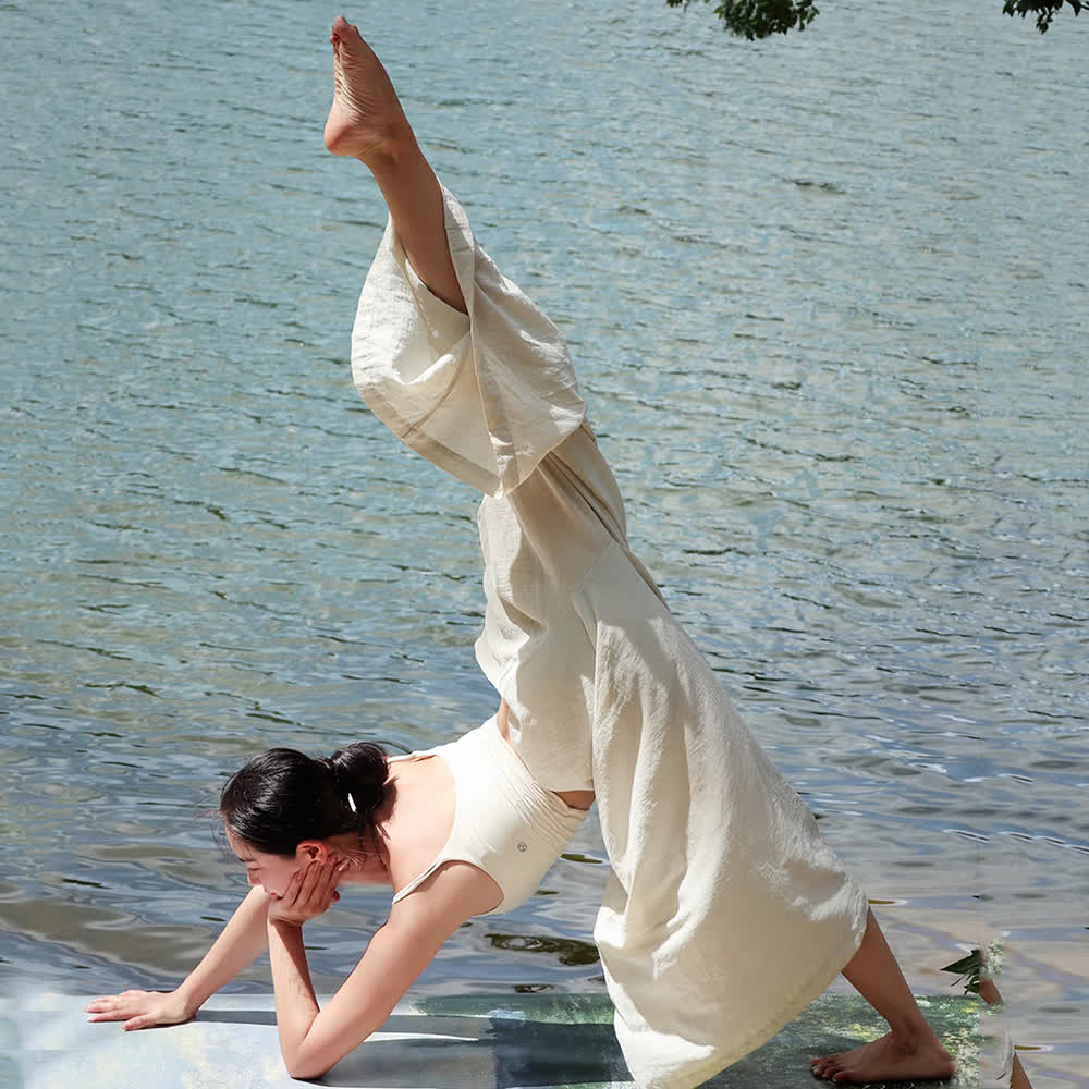 Olivenorma Tencel Cotton Linen Loose Wide-Leg Yoga Pants - image 3