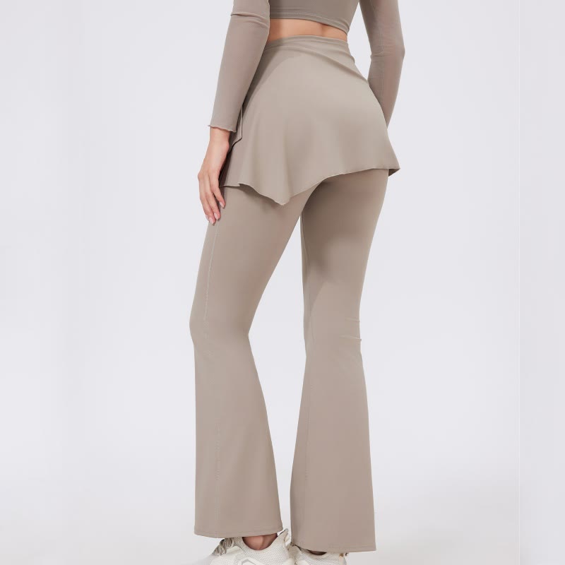 Olivenorma Wide Leg Flare Leggings 2Pcs Hip Cover Up And Yoga Pants Set - image 15