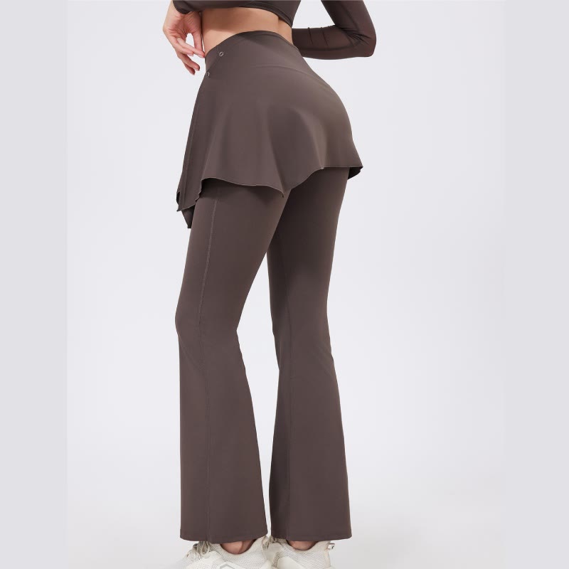 Olivenorma Wide Leg Flare Leggings 2Pcs Hip Cover Up And Yoga Pants Set - image 2