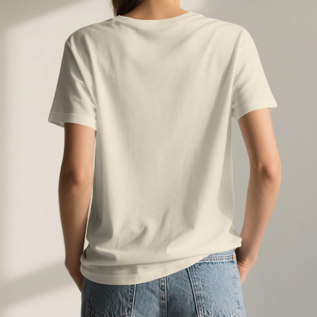 Olivenorma Flower of Life Boho Graphic Tees Casual V-Neck T-Shirt - image 3