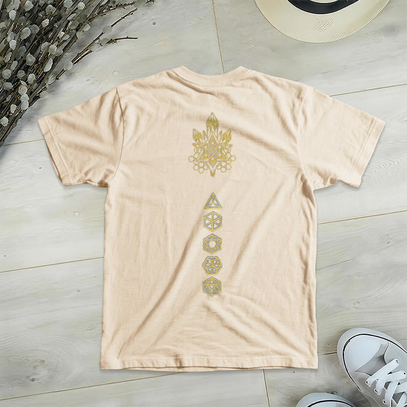 Olivenorma Soft Graphic Tee Metatron's Cube V-Neck Spiritual T-Shirts - image 13