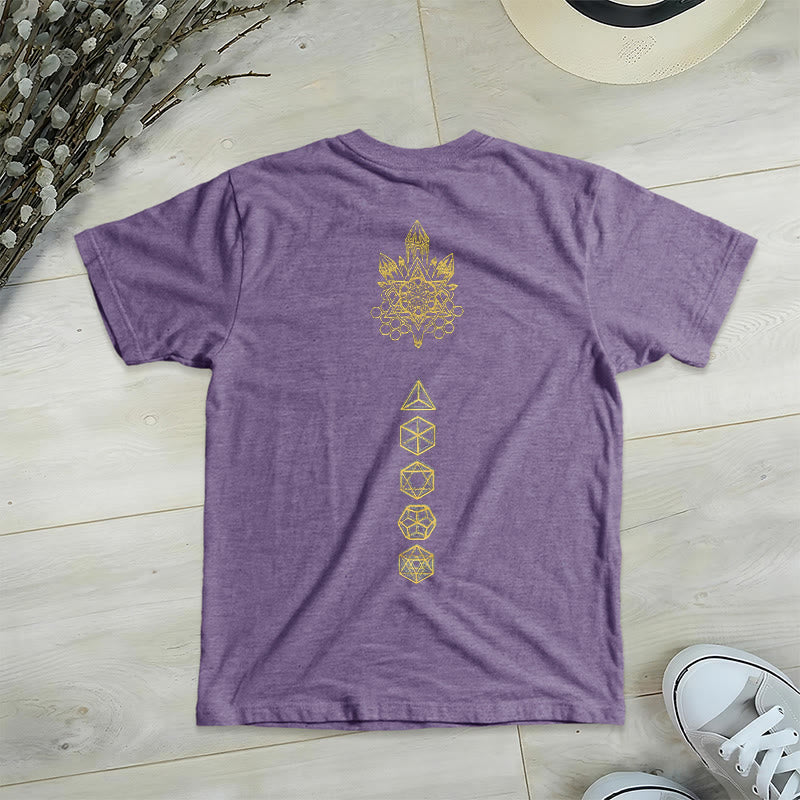 Olivenorma Soft Graphic Tee Metatron's Cube V-Neck Spiritual T-Shirts - image 19