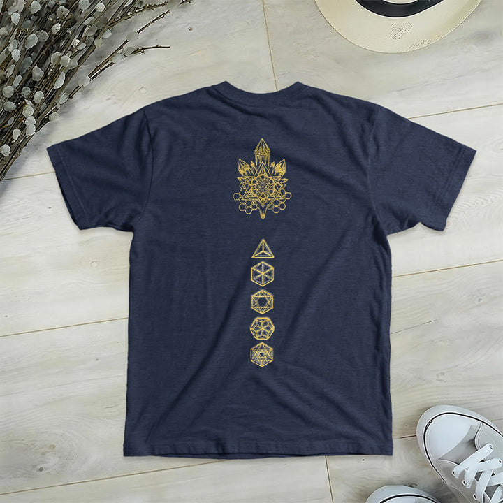 Olivenorma Soft Graphic Tee Metatron's Cube V-Neck Spiritual T-Shirts - image 17