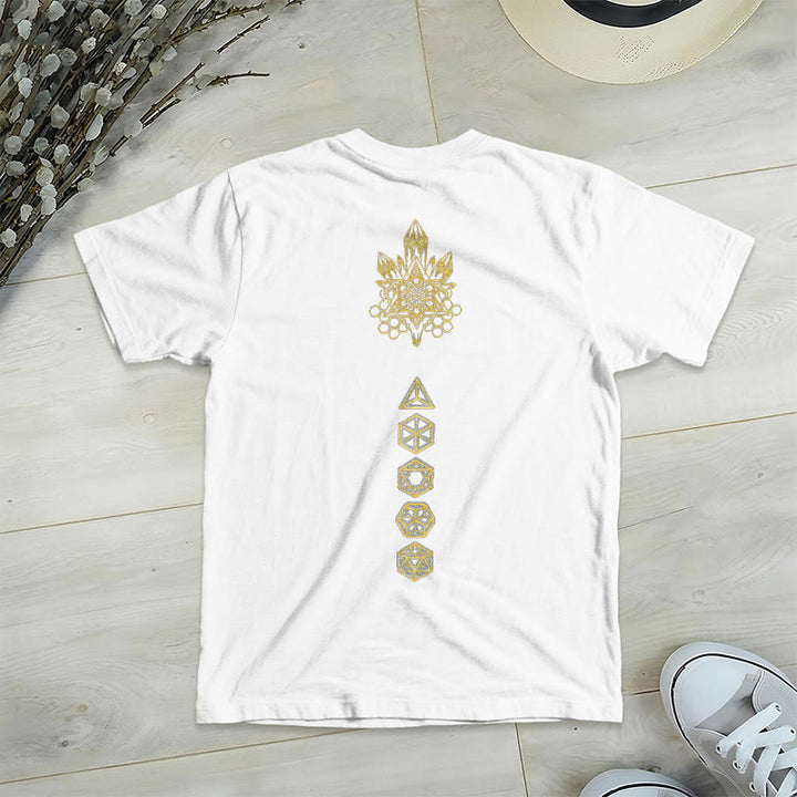 Olivenorma Soft Graphic Tee Metatron's Cube V-Neck Spiritual T-Shirts - image 11