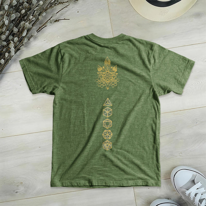 Olivenorma Soft Graphic Tee Metatron's Cube V-Neck Spiritual T-Shirts - image 21