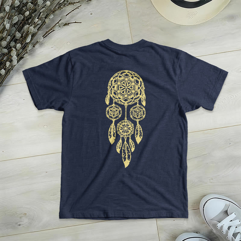 Olivenorma Flower Of Life Ward Off Evil Dreamcatcher Printed Geometry V-Neck T-Shirt - image 19