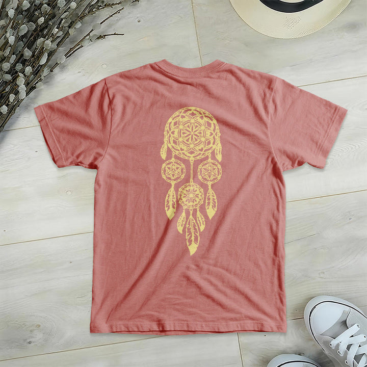 Olivenorma Flower Of Life Ward Off Evil Dreamcatcher Printed Geometry V-Neck T-Shirt - image 25