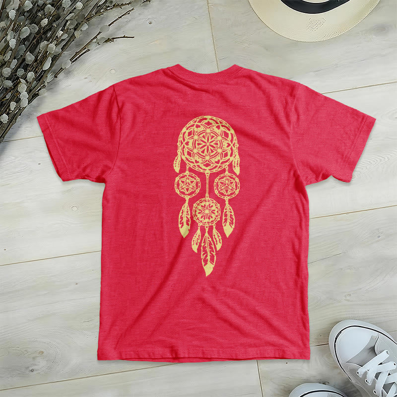 Olivenorma Flower Of Life Ward Off Evil Dreamcatcher Printed Geometry V-Neck T-Shirt - image 23