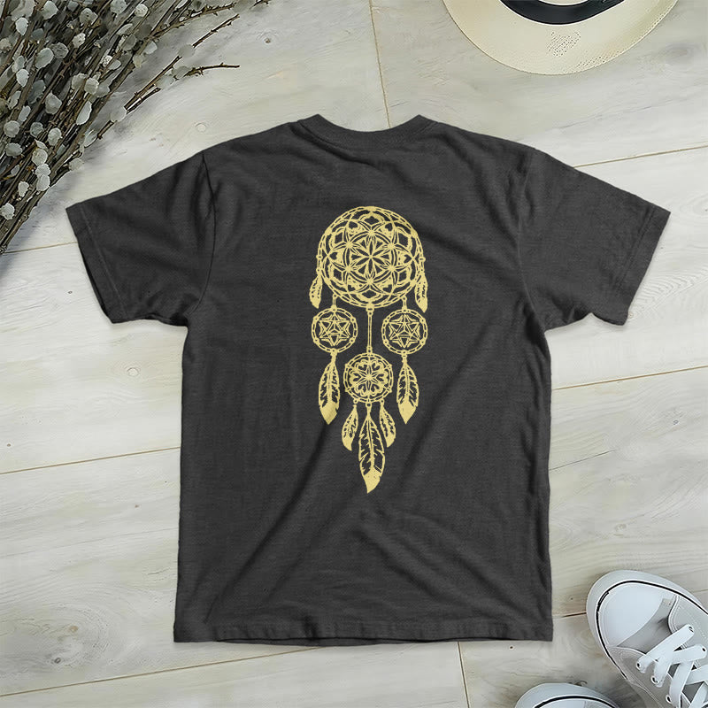 Olivenorma Flower Of Life Ward Off Evil Dreamcatcher Printed Geometry V-Neck T-Shirt - image 13