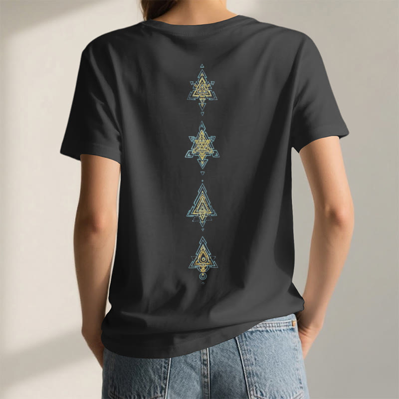 Olivenorma Metatro's Cube Symbol Sacred Geometry Healing Tee V-Neck Spiritual T-Shirt - image 4