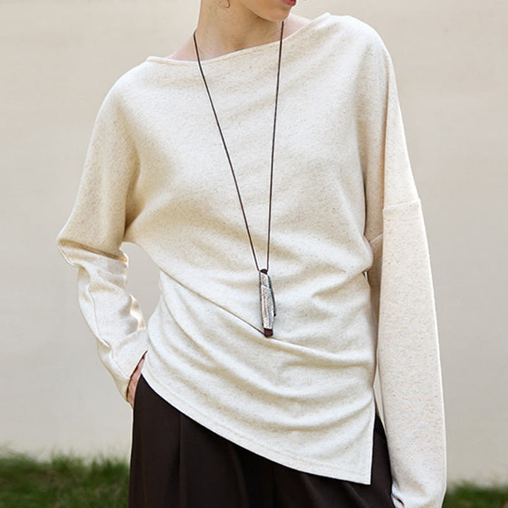 Olivenorma Designed Long Sleeve Cotton Linen Blouses Regular Fit Tops Sweatshirt - L - image 0