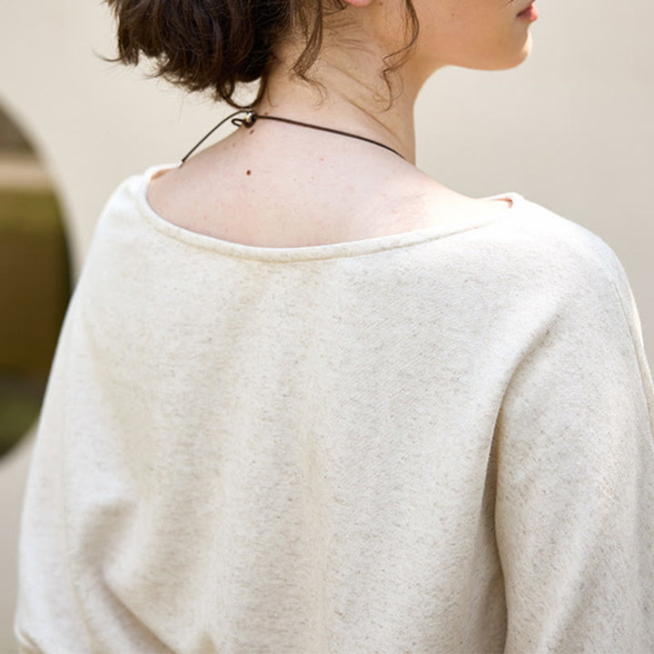 Olivenorma Designed Long Sleeve Cotton Linen Blouses Regular Fit Tops Sweatshirt - image 4