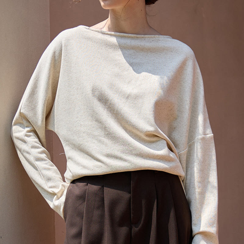 Olivenorma Designed Long Sleeve Cotton Linen Blouses Regular Fit Tops Sweatshirt - image 8