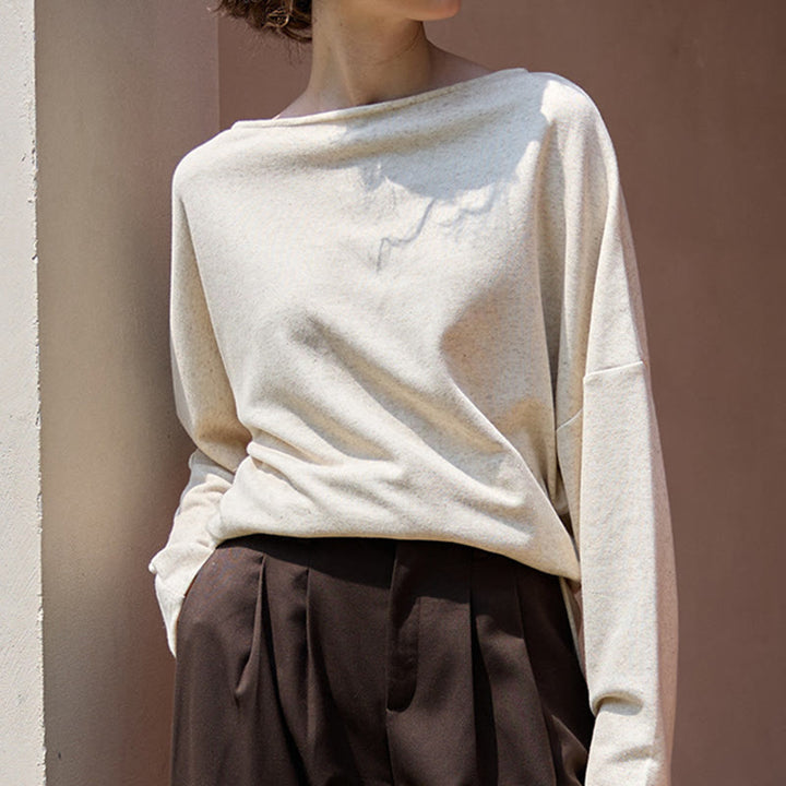 Olivenorma Designed Long Sleeve Cotton Linen Blouses Regular Fit Tops Sweatshirt - image 7