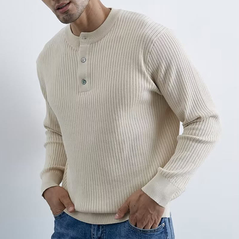 Olivenorma Mens Long Sleeve Business Tops Ribbed Knit Sweatshirt - image 12