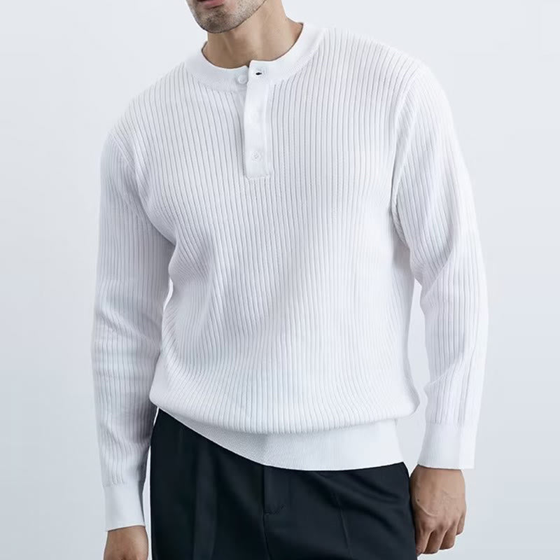 Olivenorma Mens Long Sleeve Business Tops Ribbed Knit Sweatshirt - image 10