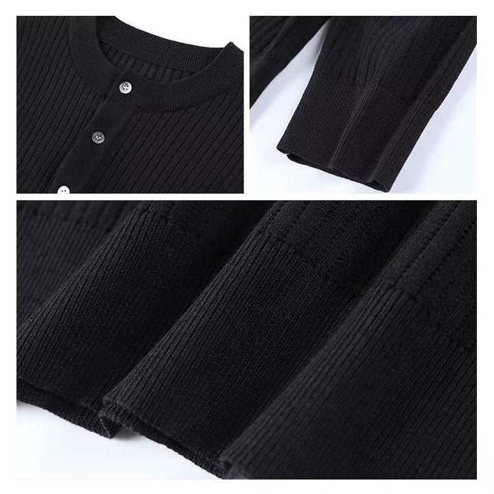 Olivenorma Mens Long Sleeve Business Tops Ribbed Knit Sweatshirt - image 6