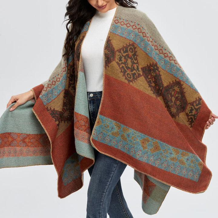 Olivenorma Boho Patchwork Open Front Shawl Cardigan - image 3