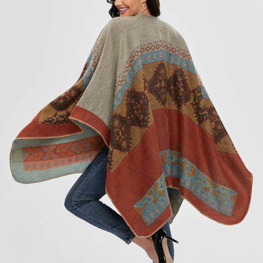 Olivenorma Boho Patchwork Open Front Shawl Cardigan - image 2