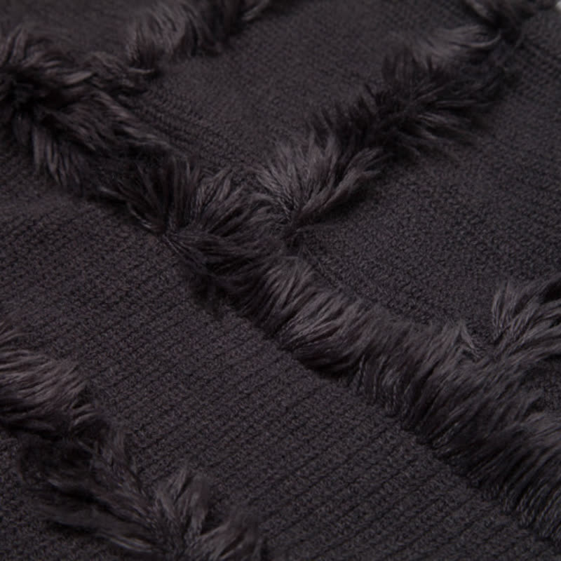 Olivenorma Solid Color Fringe Wrap Hat Cardigan Shawl - image 20