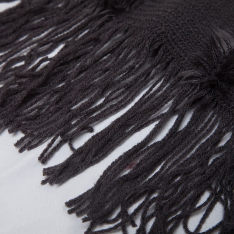 Olivenorma Solid Color Fringe Wrap Hat Cardigan Shawl - image 21