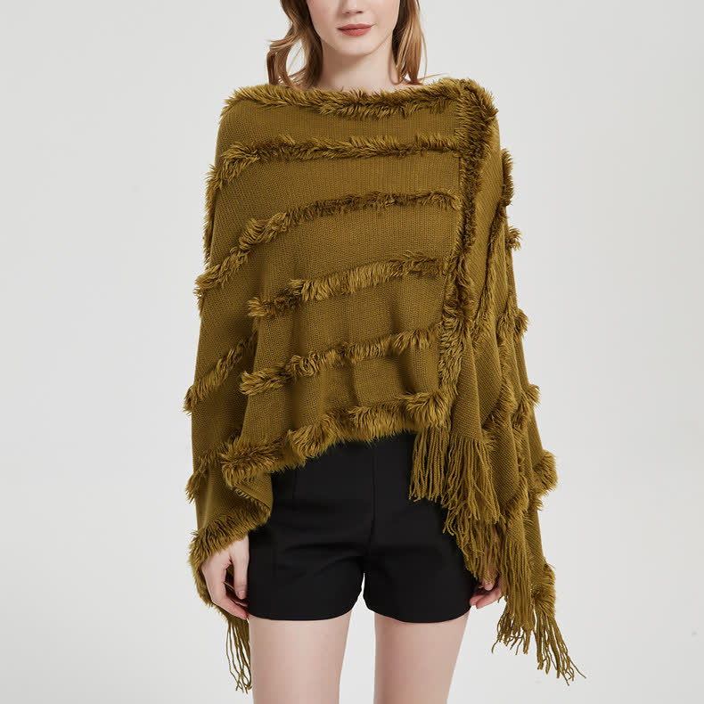 Olivenorma Solid Color Fringe Wrap Cardigan Shawl - image 4