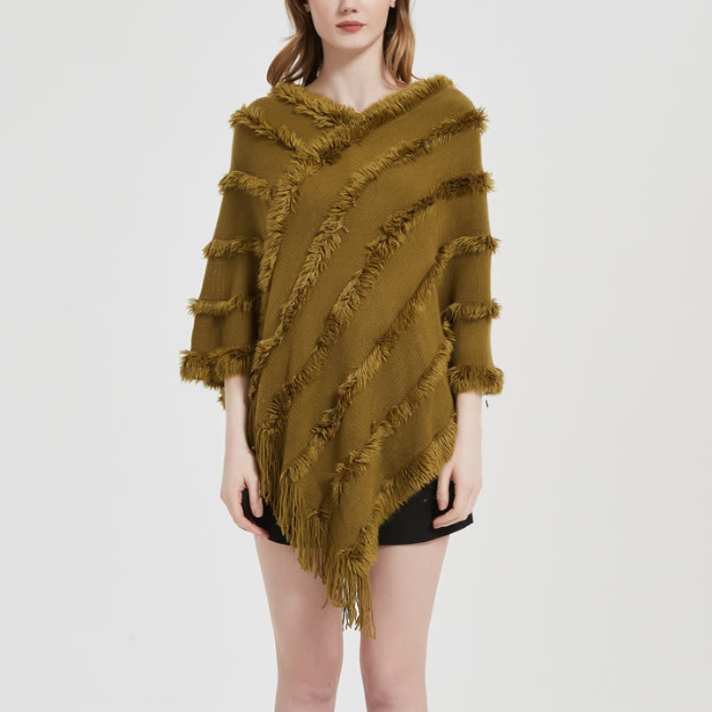 Olivenorma Solid Color Fringe Wrap Cardigan Shawl - image 7