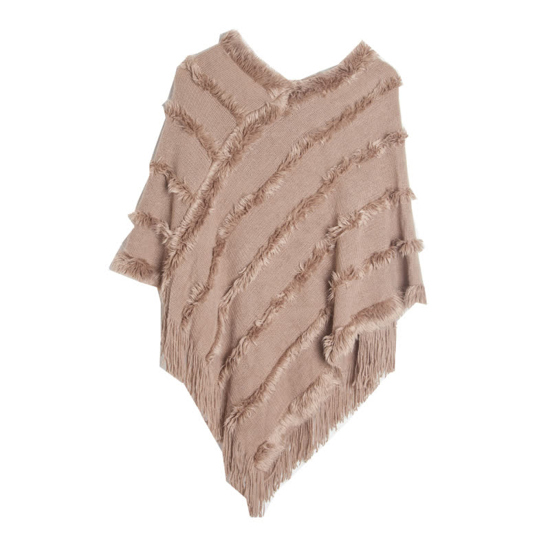 Olivenorma Solid Color Fringe Wrap Cardigan Shawl - Brown - image 13