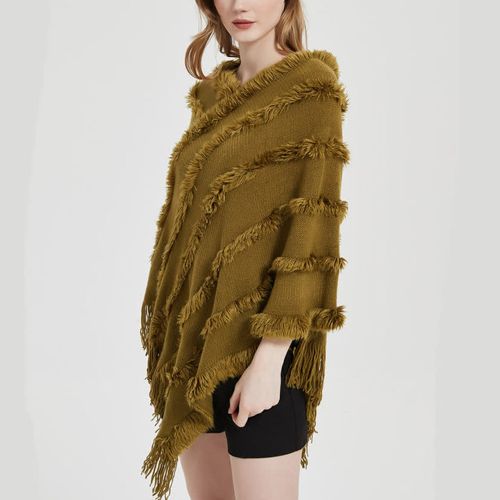 Olivenorma Solid Color Fringe Wrap Cardigan Shawl - image 6