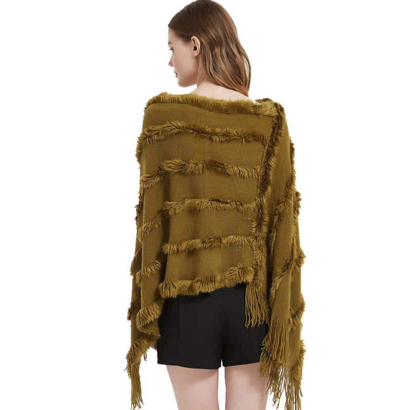 Olivenorma Solid Color Fringe Wrap Cardigan Shawl - image 1