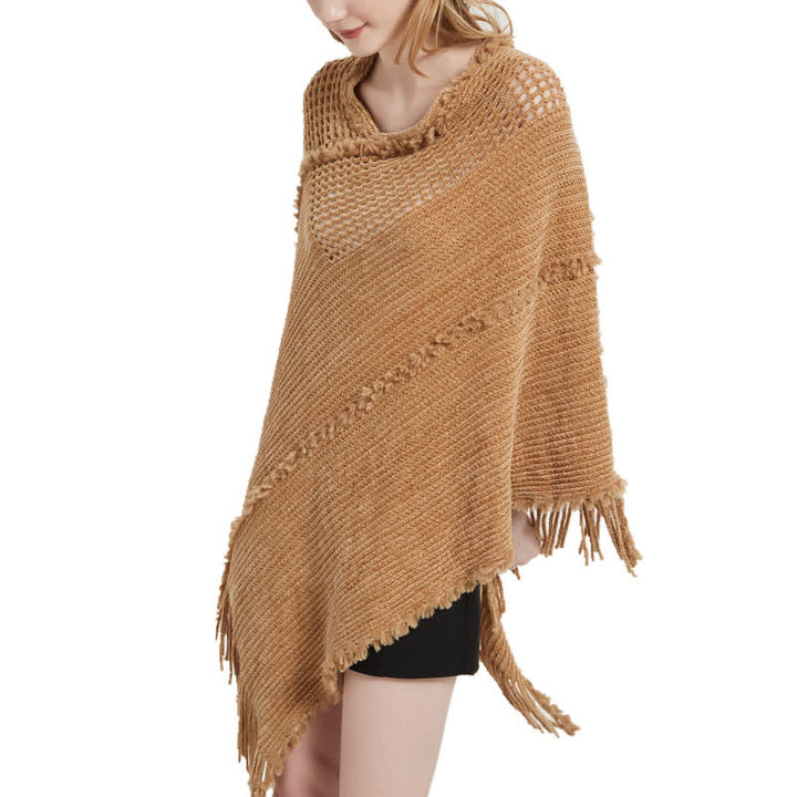 Olivenorma Fringed Camel Wrap Cardigan Shawl - image 4