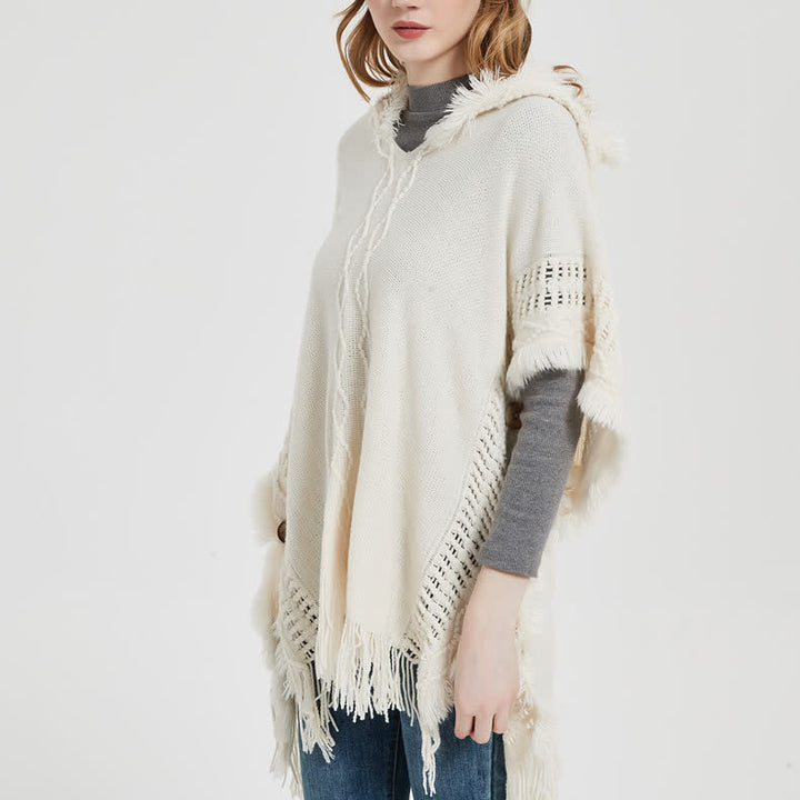 Olivenorma Fuzzy Ivory Acrylic Cardigan Shawl - image 4