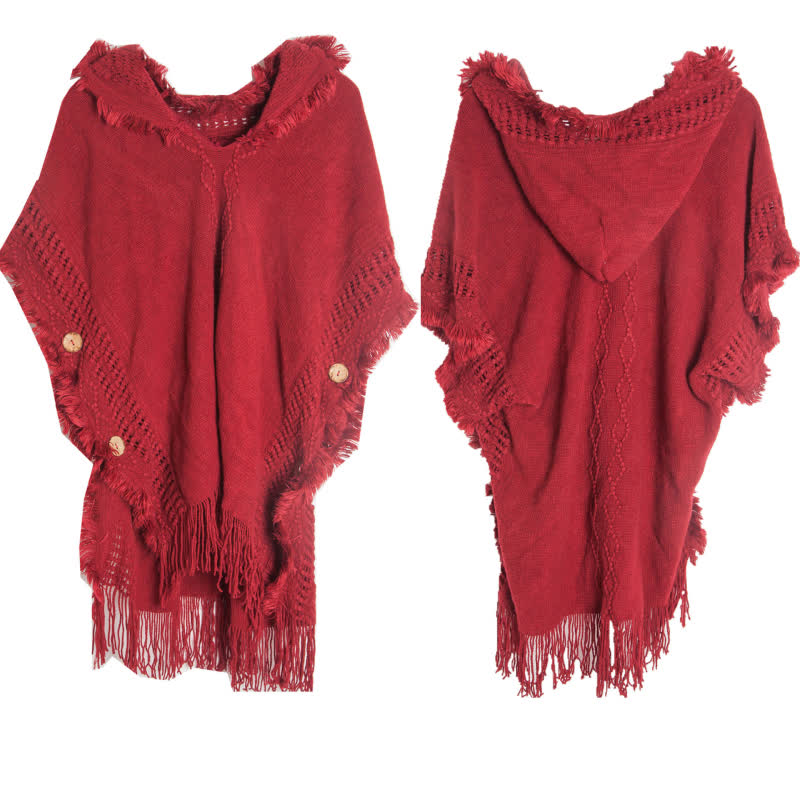 Olivenorma Fuzzy Ivory Acrylic Cardigan Shawl - Red - image 8