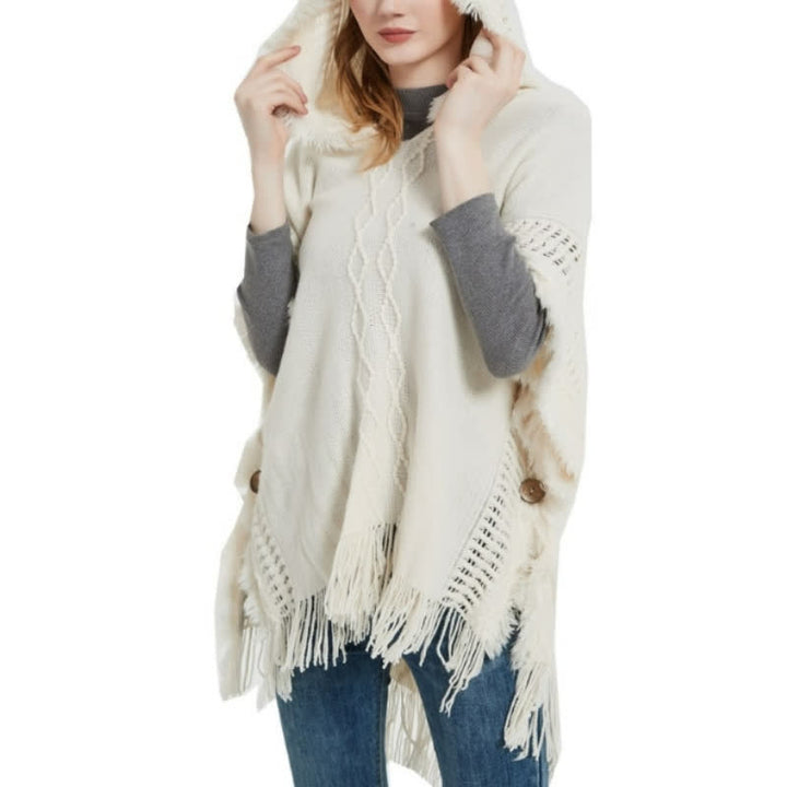 Olivenorma Fuzzy Ivory Acrylic Cardigan Shawl - image 0