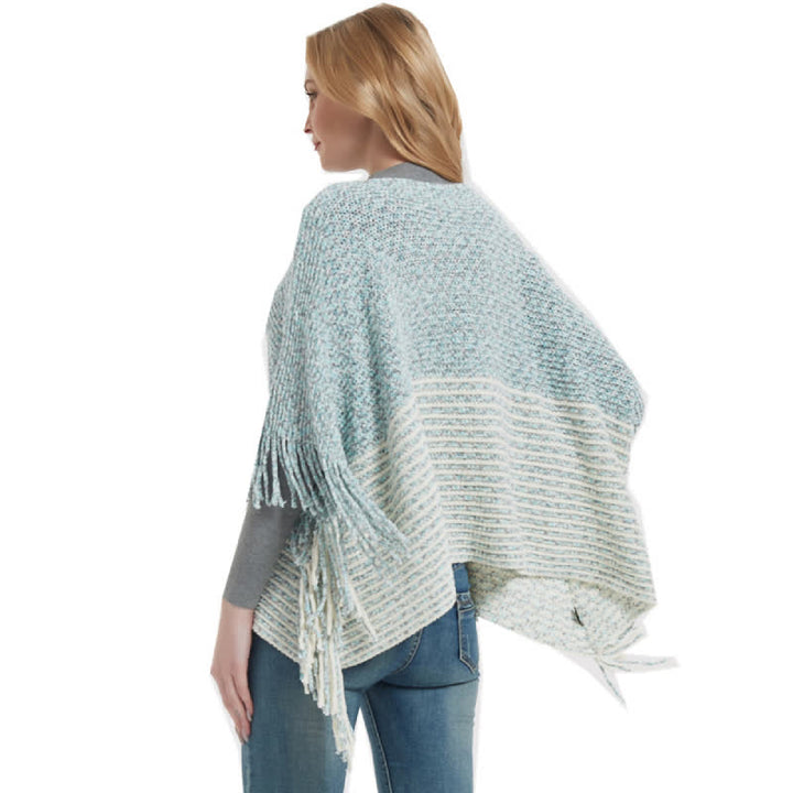 Olivenorma Striped Knit Pullover Shawl - image 3