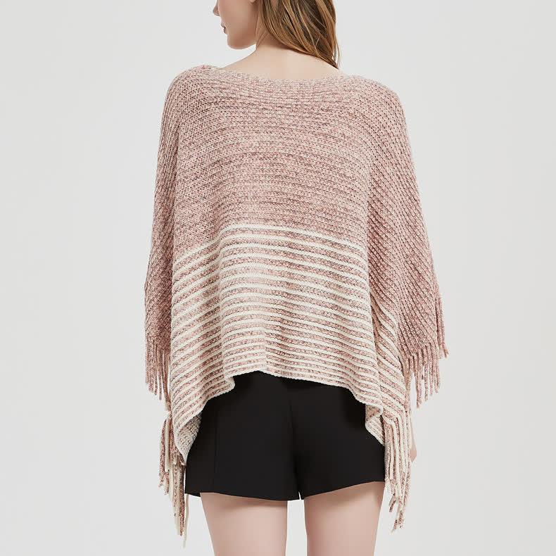 Olivenorma Striped Knit Pullover Shawl - image 15