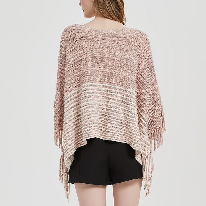 Olivenorma Striped Knit Pullover Shawl - image 15
