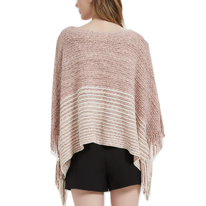 Olivenorma Striped Knit Pullover Shawl - image 9