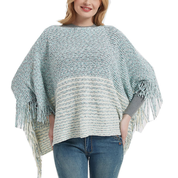 Olivenorma Striped Knit Pullover Shawl - image 2