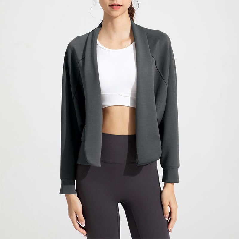 Olivenorma Long Sleeve Soft Open Front Jacket Meditation Yoga Tops Cardigan - image 9