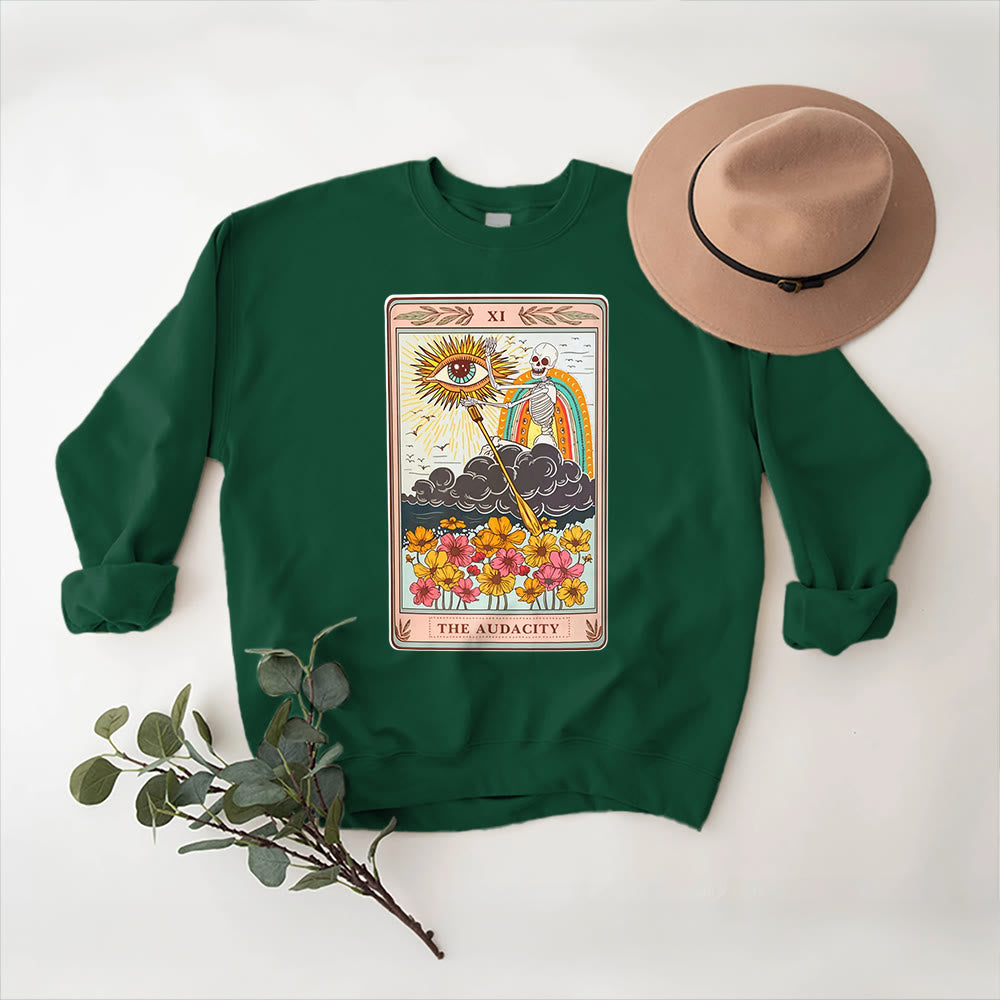 Olivenorma THE AUDACITY Skull Tarot Card Unisex Crewneck Pullover Sweatshirt - image 14
