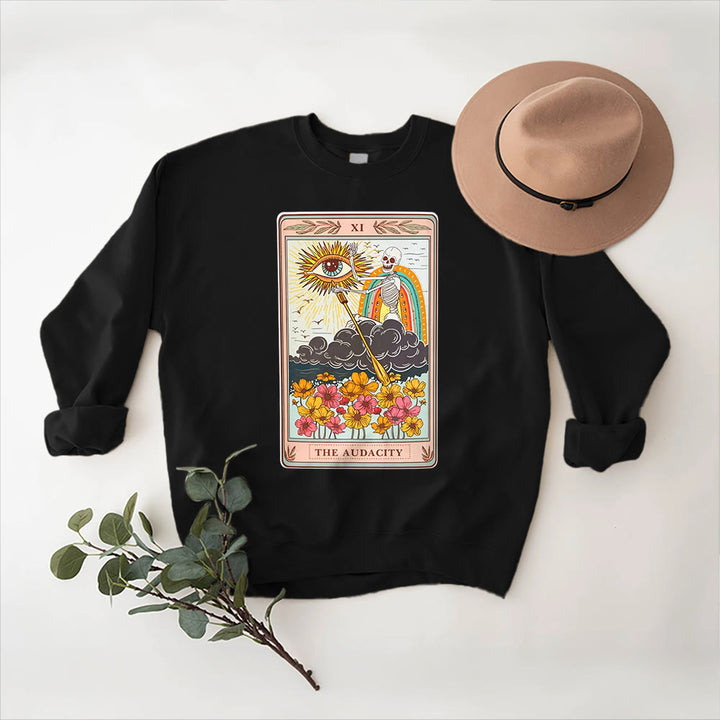 Olivenorma THE AUDACITY Skull Tarot Card Unisex Crewneck Pullover Sweatshirt - image 4